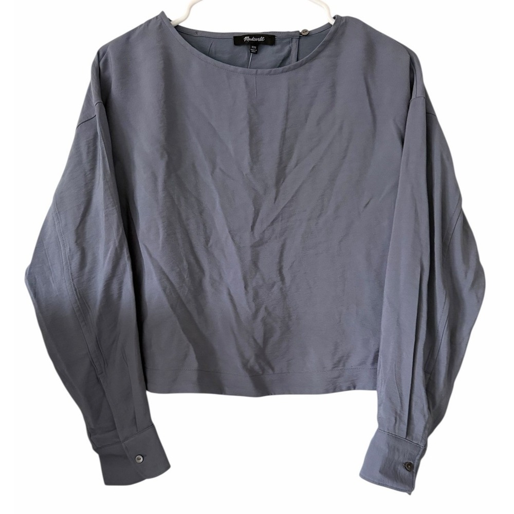 Madewell Relaxed‎ Tulip-Back Top Sunfaded Indigo Women's Size XXS